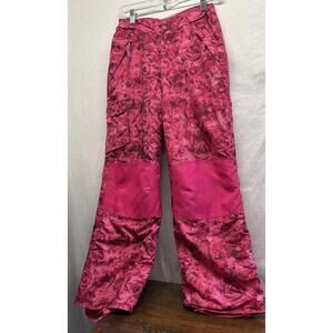 Champion Girls L 10/12 Snow Board Ski Pants Pink Rose Adjust Waist Zip Pockets